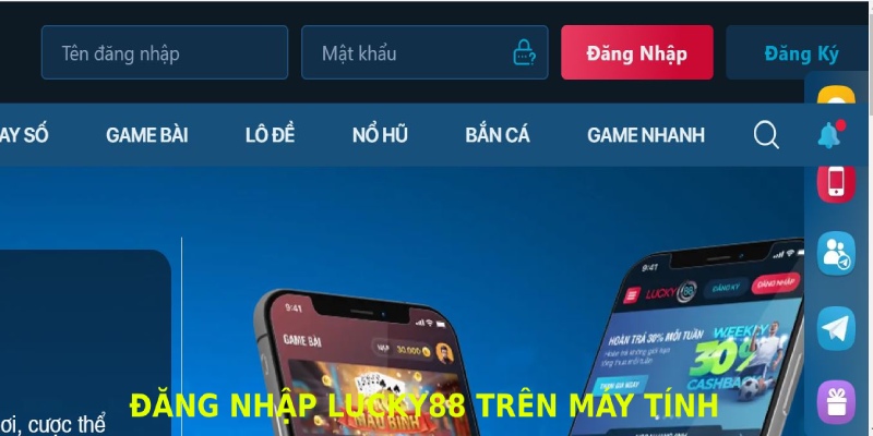 Thao tác đăng nhập LUCKY88 trên máy tính không quá khó